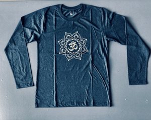 Long Sleeve T Shirt navy marl with Om design