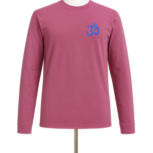 Long Sleeve T shirt Pink with embroidered Om design