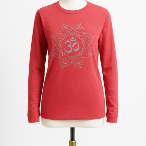 Long Sleeve T Shirt Pink with Om design
